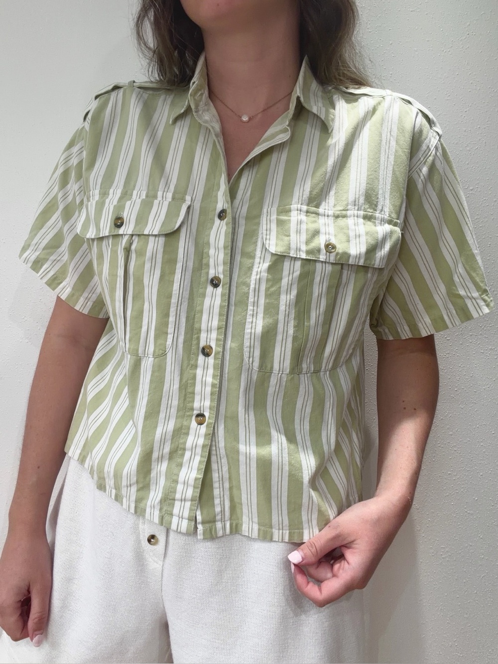 Vintage Sage Green Boxy Top